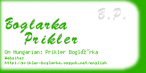 boglarka prikler business card